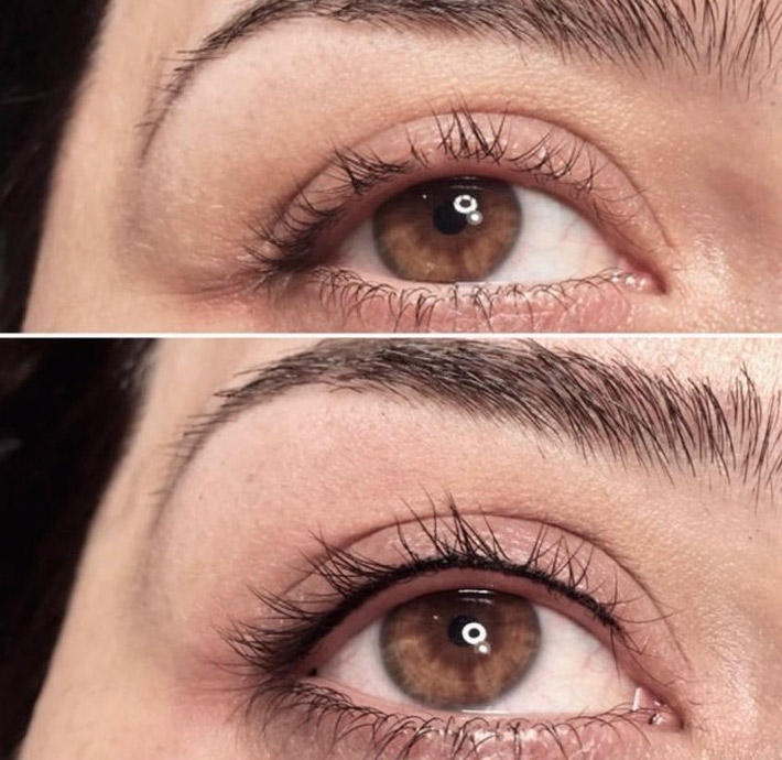 Перманентный макияж ресниц до и после